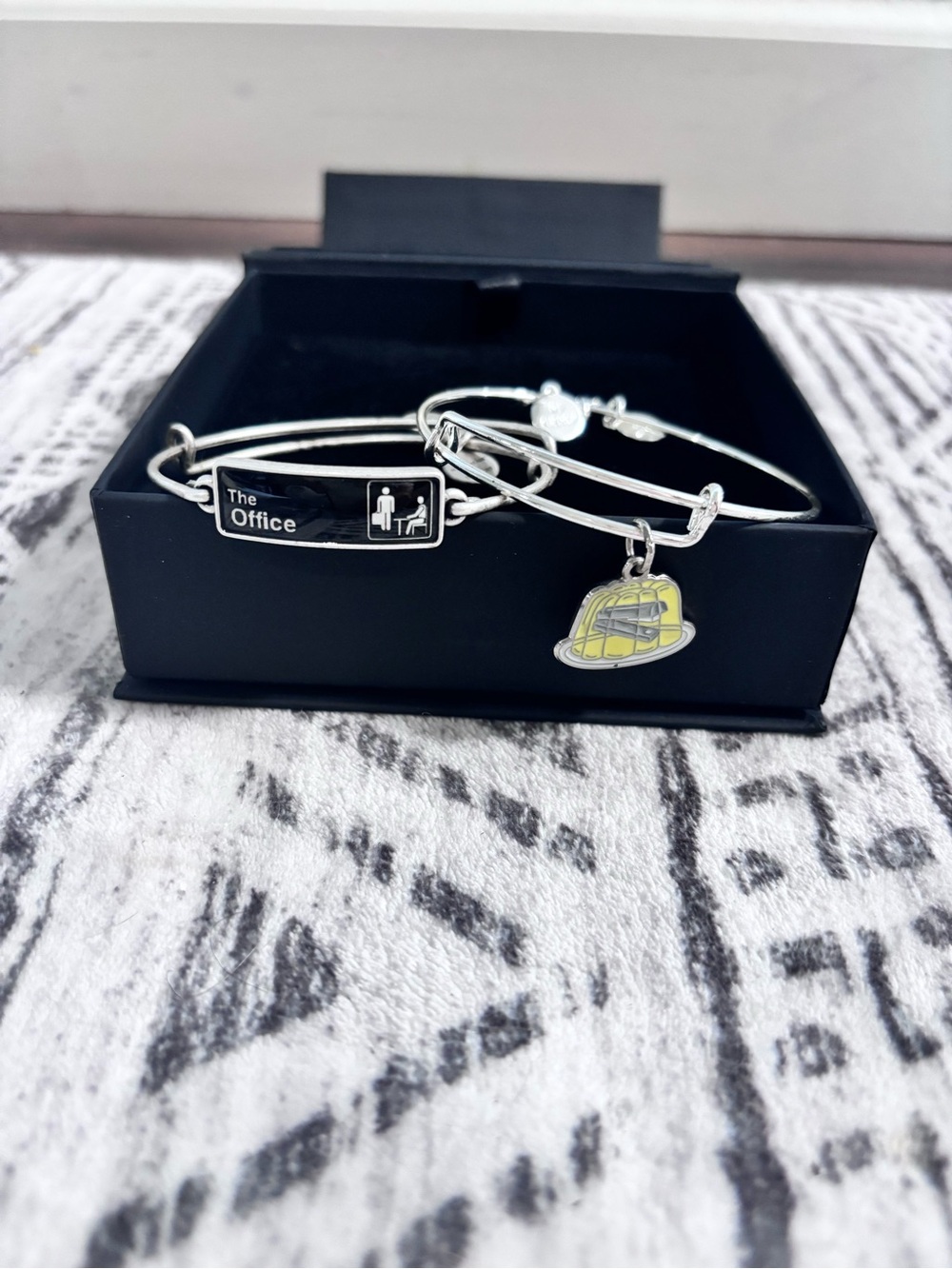 The Office Silver Tone Charm Alex and Ani Bangle Set